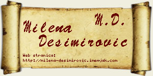 Milena Desimirović vizit kartica